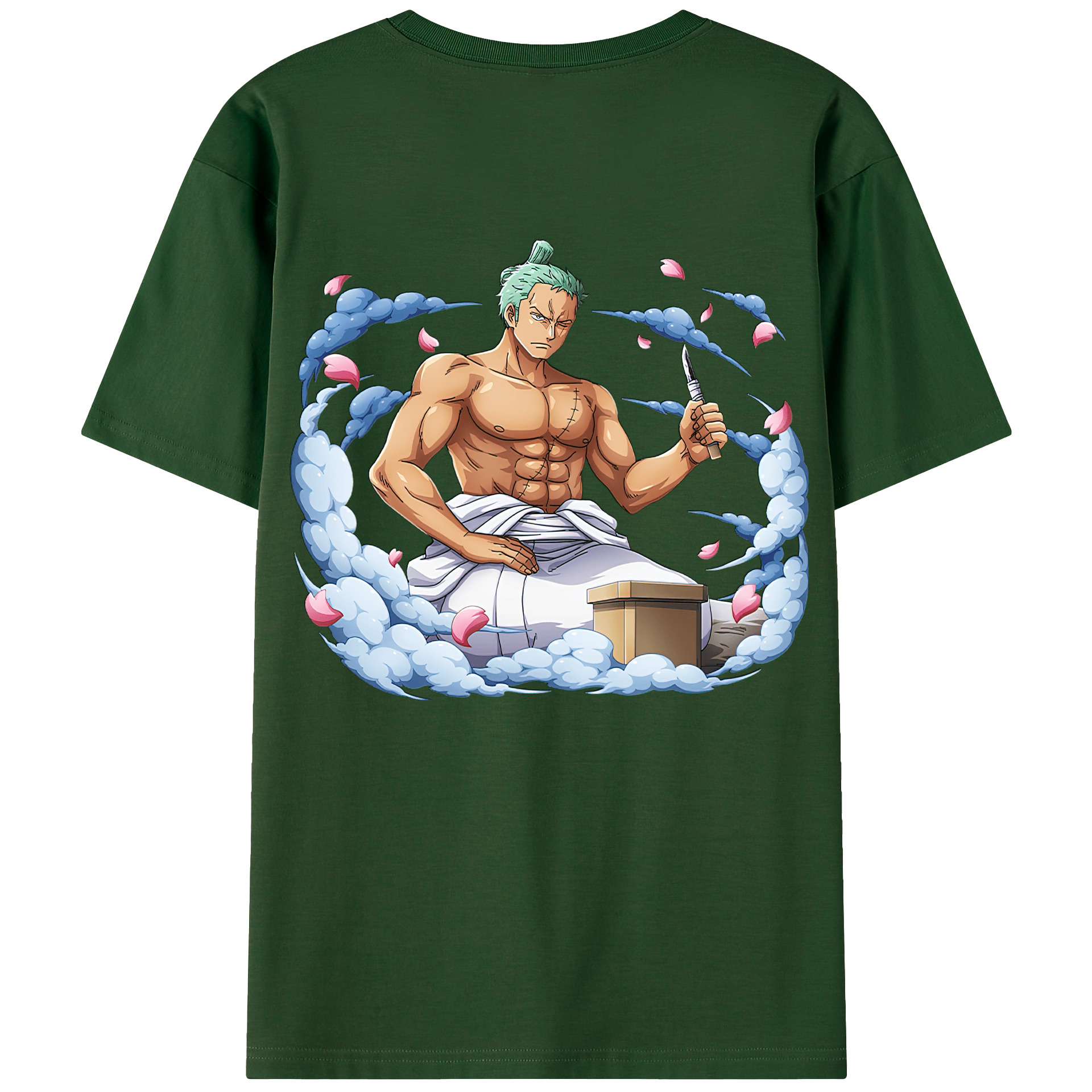 ワンピース ロロノア・ゾロ ONE PIECE Roronoa Zoro 綿100％半袖Tシャツ（背面プリント）